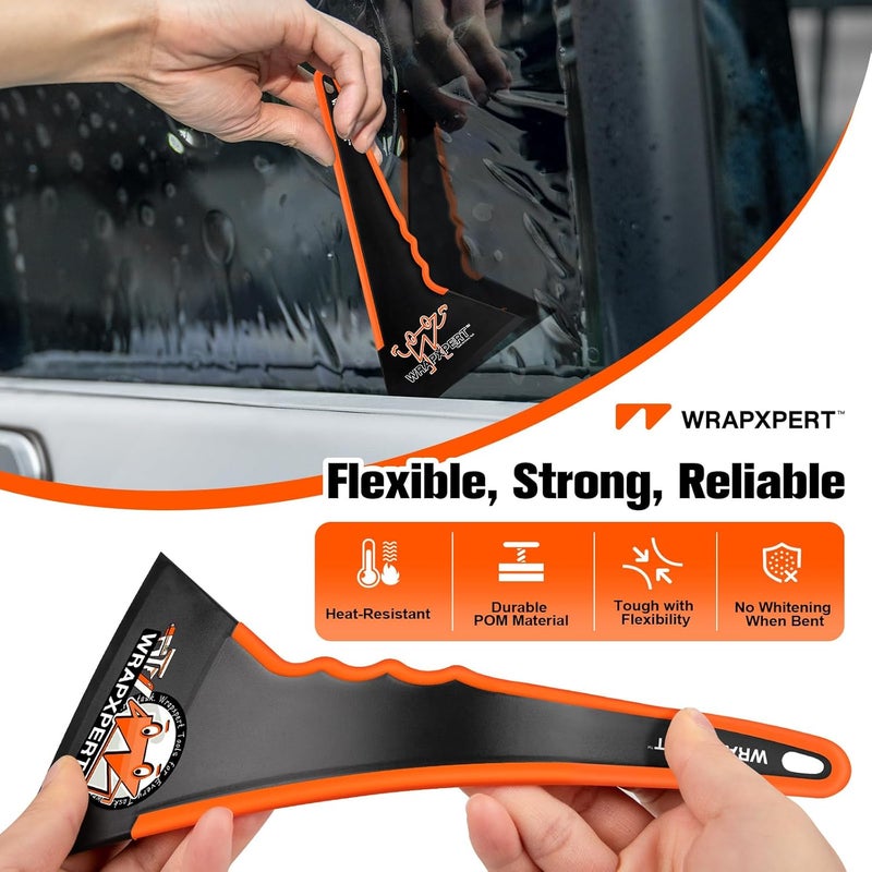 WRAPXPERT Window Tint Squeegee, Triangle Contour Tint Squeegee, Long Handle Scraper Tool for Window Tinting, Vinyl Wrap, Speed Loader Auto Window Film Install, Window Tint Kit, Large - Image 2